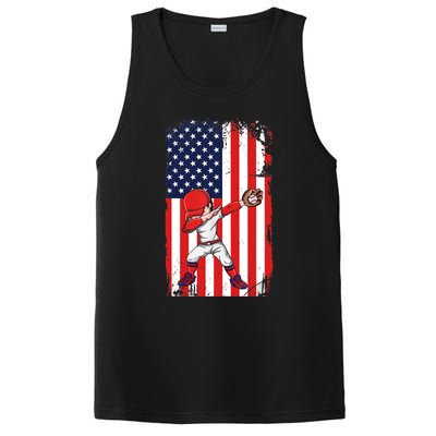 Baseballer Sports Athlete US Flag Dabbing Baseball Player PosiCharge Competitor Tank