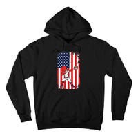 Baseballer Sports Athlete US Flag Dabbing Baseball Player Tall Hoodie