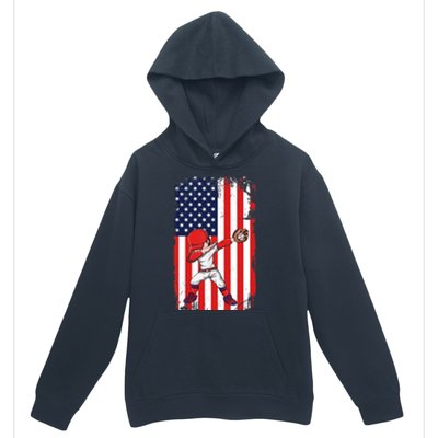 Baseballer Sports Athlete US Flag Dabbing Baseball Player Urban Pullover Hoodie