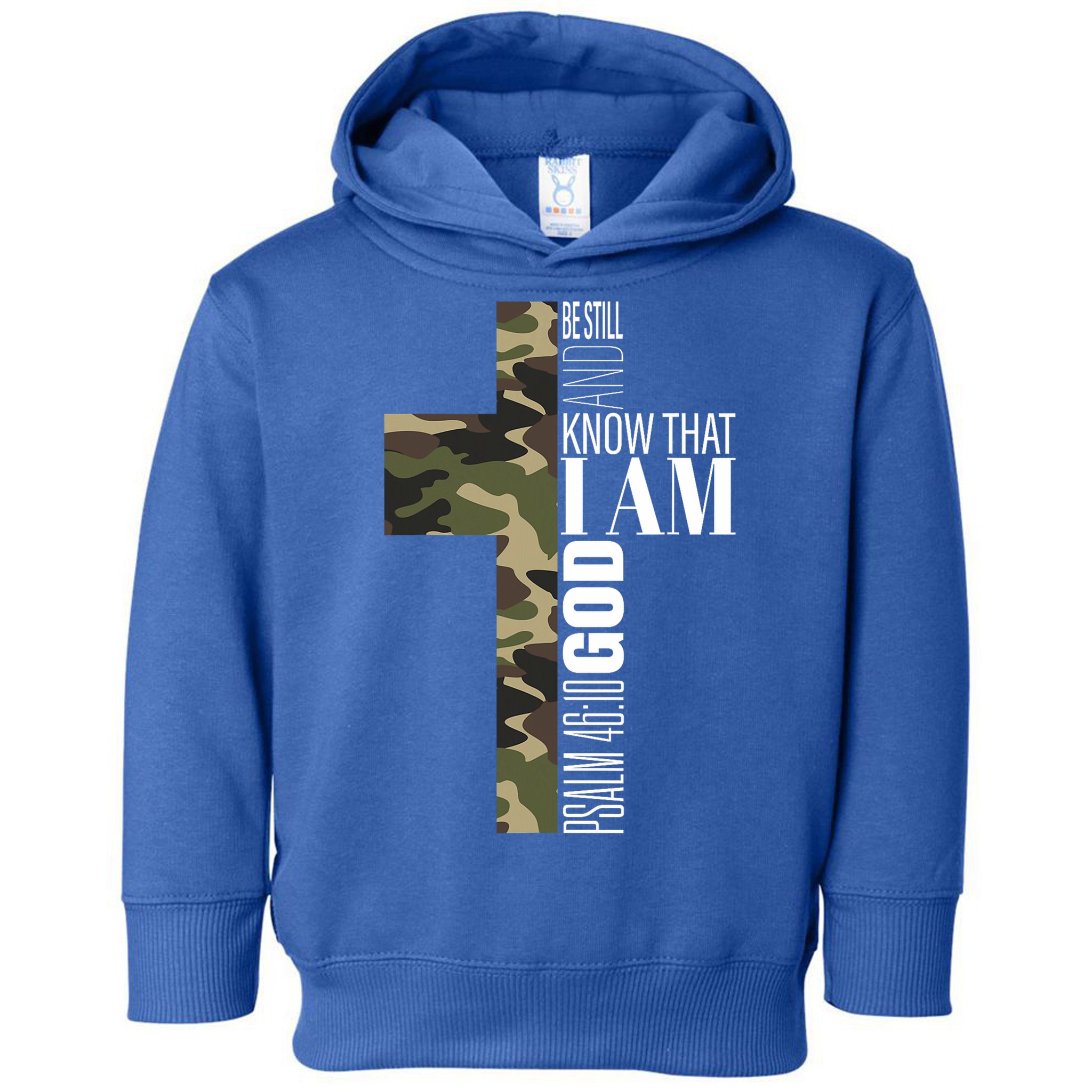 Be Still And Know God Christian Bible Verse Green Camo Cross  Toddler Hoodie