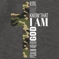 Be Still And Know God Christian Bible Verse Green Camo Cross  Vector Backpack