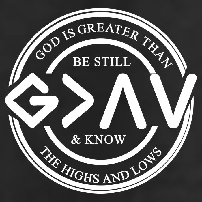 Be Still And Know, God Is Greater Than The Highs And Lows Circle 7 Panel Mesh Trucker Snapback Hat