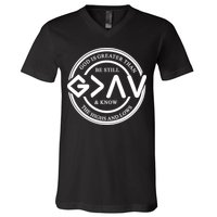 Be Still And Know, God Is Greater Than The Highs And Lows Circle V-Neck T-Shirt