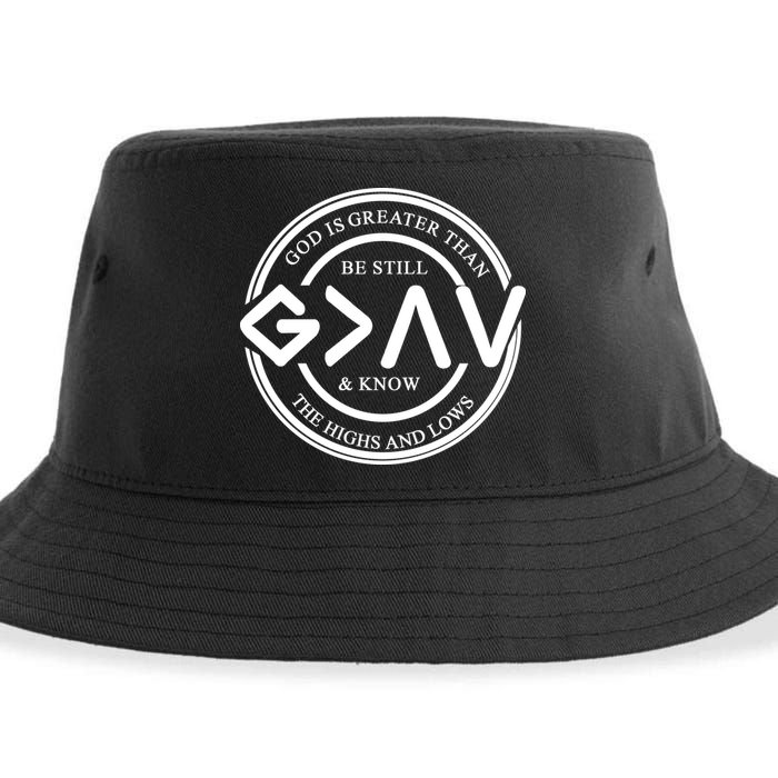 Be Still And Know, God Is Greater Than The Highs And Lows Circle Sustainable Bucket Hat