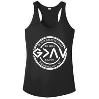 Be Still And Know, God Is Greater Than The Highs And Lows Circle Ladies PosiCharge Competitor Racerback Tank