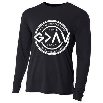 Be Still And Know, God Is Greater Than The Highs And Lows Circle Cooling Performance Long Sleeve Crew