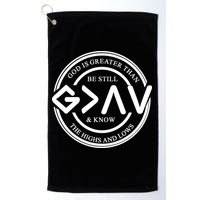 Be Still And Know, God Is Greater Than The Highs And Lows Circle Golf Towel
