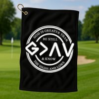 Be Still And Know, God Is Greater Than The Highs And Lows Circle Golf Towel