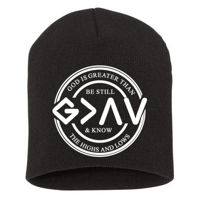 Be Still And Know, God Is Greater Than The Highs And Lows Circle Short Acrylic Beanie