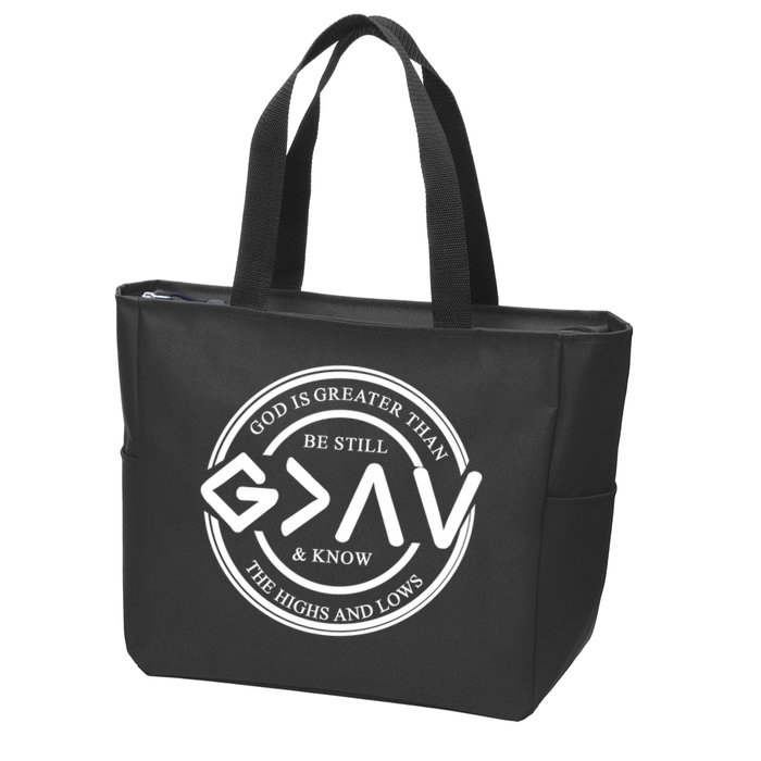Be Still And Know, God Is Greater Than The Highs And Lows Circle Zip Tote Bag