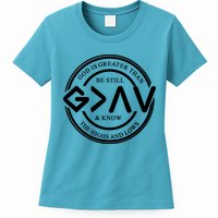 Be Still And Know, God Is Greater Than The Highs And Lows Circle Womens T-Shirt