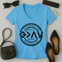 Be Still And Know, God Is Greater Than The Highs And Lows Circle Women's V-Neck T-Shirt