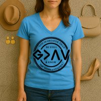 Be Still And Know, God Is Greater Than The Highs And Lows Circle Women's V-Neck T-Shirt