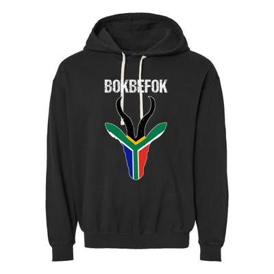 Bokbefok South African Rugby Bokke South Africa Flag Colours Garment-Dyed Fleece Hoodie