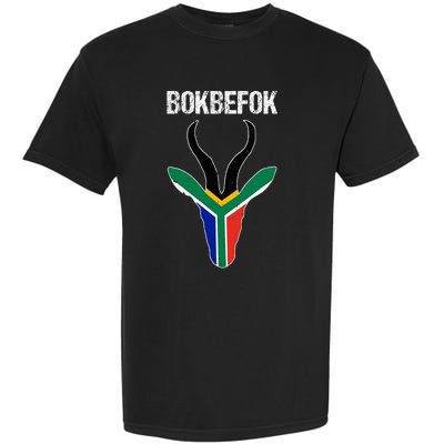 Bokbefok South African Rugby Bokke South Africa Flag Colours Garment-Dyed Heavyweight T-Shirt