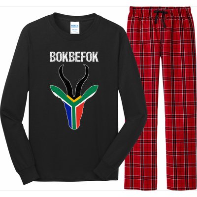 Bokbefok South African Rugby Bokke South Africa Flag Colours Long Sleeve Pajama Set