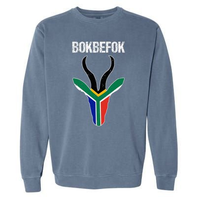 Bokbefok South African Rugby Bokke South Africa Flag Colours Garment-Dyed Sweatshirt