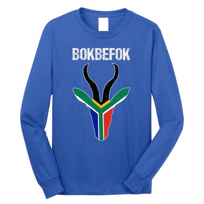 Bokbefok South African Rugby Bokke South Africa Flag Colours Long Sleeve Shirt