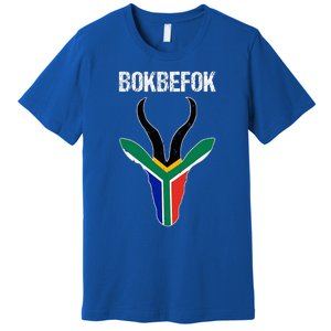 Bokbefok South African Rugby Bokke South Africa Flag Colours Premium T-Shirt