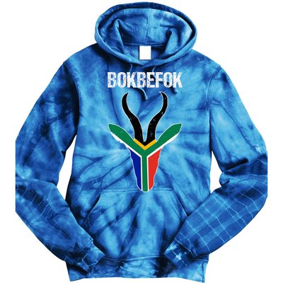 Bokbefok South African Rugby Bokke South Africa Flag Colours Tie Dye Hoodie