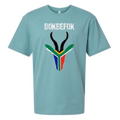 Bokbefok South African Rugby Bokke South Africa Flag Colours Sueded Cloud Jersey T-Shirt