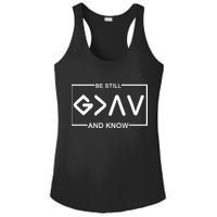 Be Still And Know, God Is Greater Than The Highs And Lows Ladies PosiCharge Competitor Racerback Tank