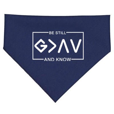 Be Still And Know, God Is Greater Than The Highs And Lows USA-Made Doggie Bandana