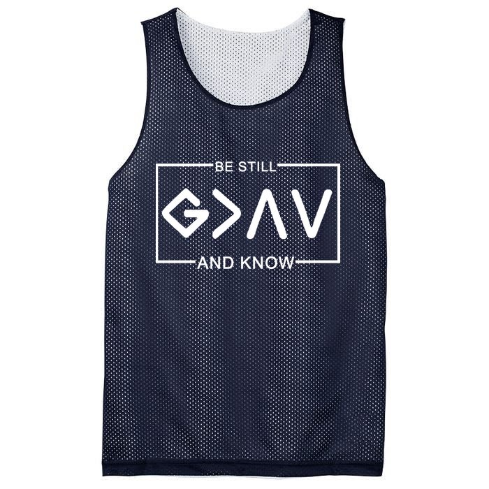 Be Still And Know, God Is Greater Than The Highs And Lows Mesh Reversible Basketball Jersey Tank