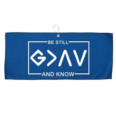 Be Still And Know, God Is Greater Than The Highs And Lows Large Microfiber Waffle Golf Towel