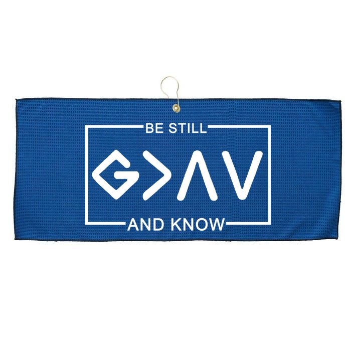 Be Still And Know, God Is Greater Than The Highs And Lows Large Microfiber Waffle Golf Towel