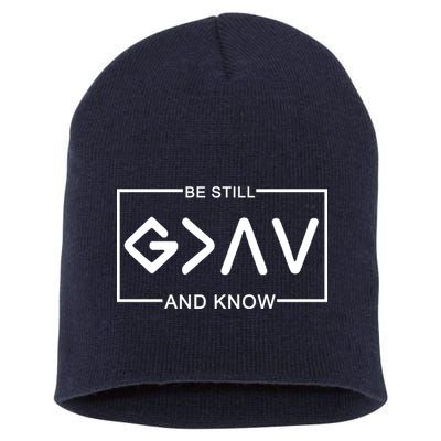 Be Still And Know, God Is Greater Than The Highs And Lows Short Acrylic Beanie