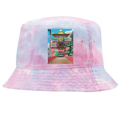 Bathhouse Spirited Away Digital Art Tie-Dyed Bucket Hat