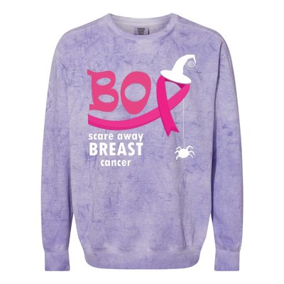 Boo Scare Away Breast Cancer Awareness Spooky Colorblast Crewneck Sweatshirt