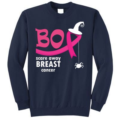 Boo Scare Away Breast Cancer Awareness Spooky Tall Sweatshirt