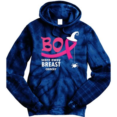 Boo Scare Away Breast Cancer Awareness Spooky Tie Dye Hoodie