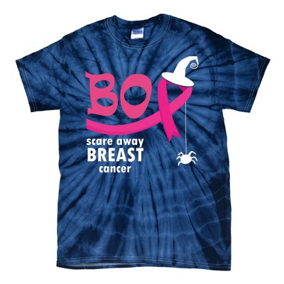 Boo Scare Away Breast Cancer Awareness Spooky Tie-Dye T-Shirt