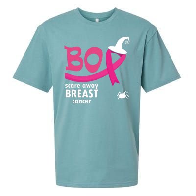 Boo Scare Away Breast Cancer Awareness Spooky Sueded Cloud Jersey T-Shirt