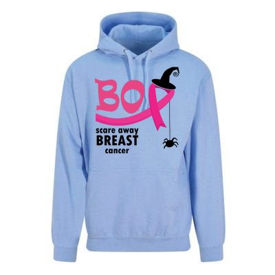 Boo Scare Away Breast Cancer Awareness Spooky Unisex Surf Hoodie