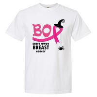 Boo Scare Away Breast Cancer Awareness Spooky Garment-Dyed Heavyweight T-Shirt