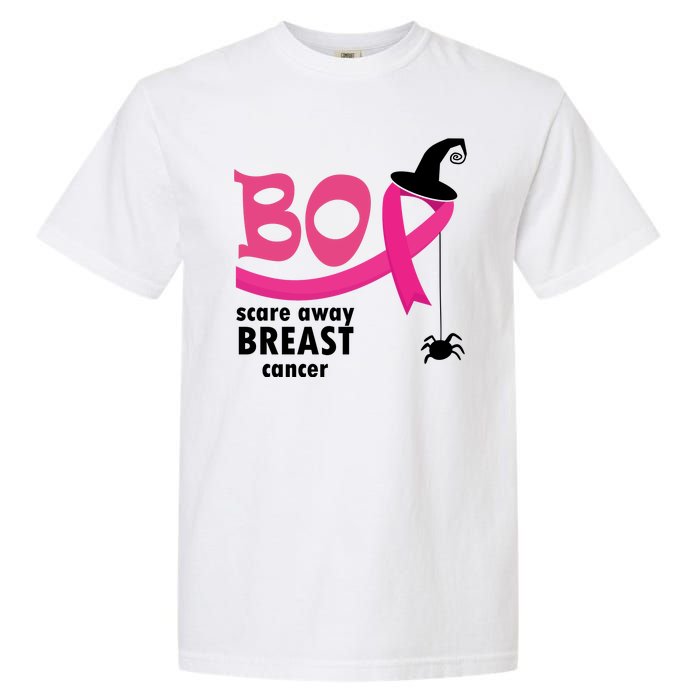 Boo Scare Away Breast Cancer Awareness Spooky Garment-Dyed Heavyweight T-Shirt