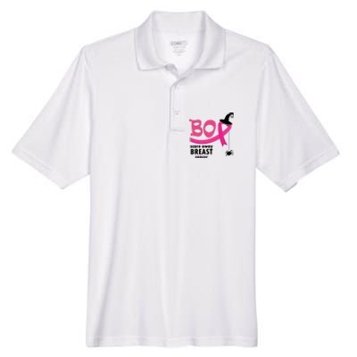 Boo Scare Away Breast Cancer Awareness Spooky Men's Origin Performance Piqué Polo