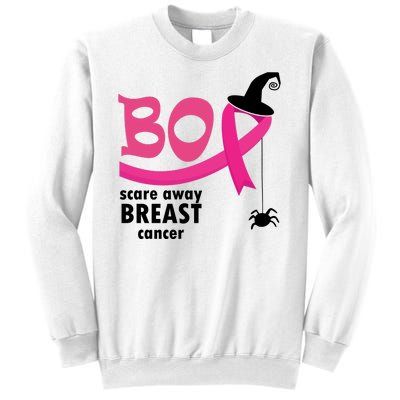 Boo Scare Away Breast Cancer Awareness Spooky Sweatshirt