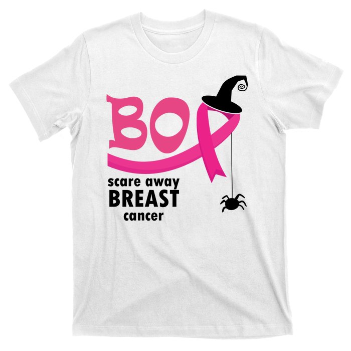 Boo Scare Away Breast Cancer Awareness Spooky T-Shirt