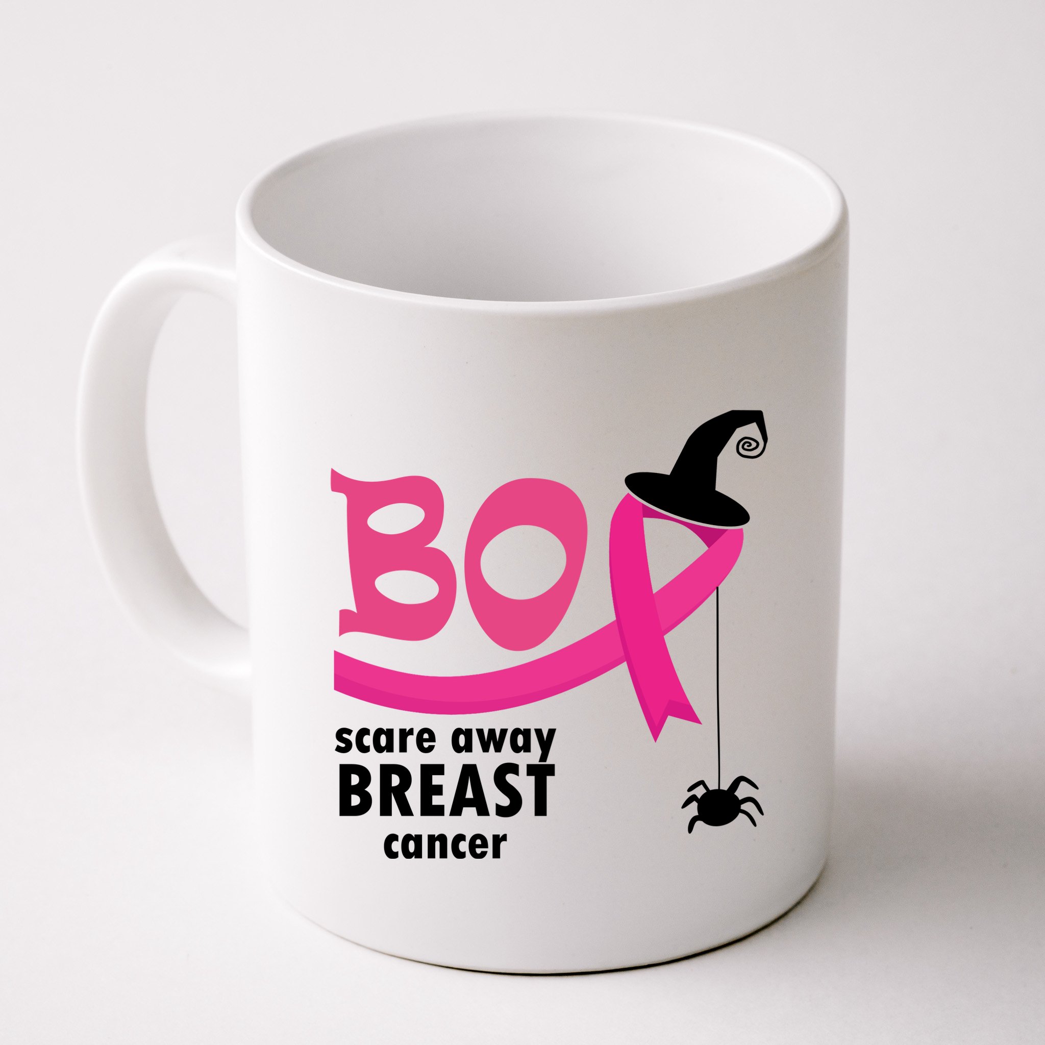 Boo Scare Away Breast Cancer Awareness Spooky Mug