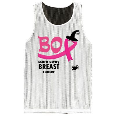 Boo Scare Away Breast Cancer Awareness Spooky Mesh Reversible Basketball Jersey Tank