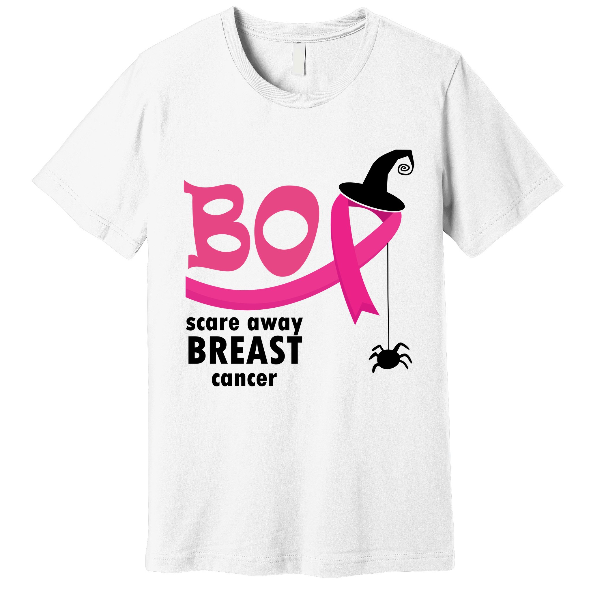 Boo Scare Away Breast Cancer Awareness Spooky Premium T-Shirt