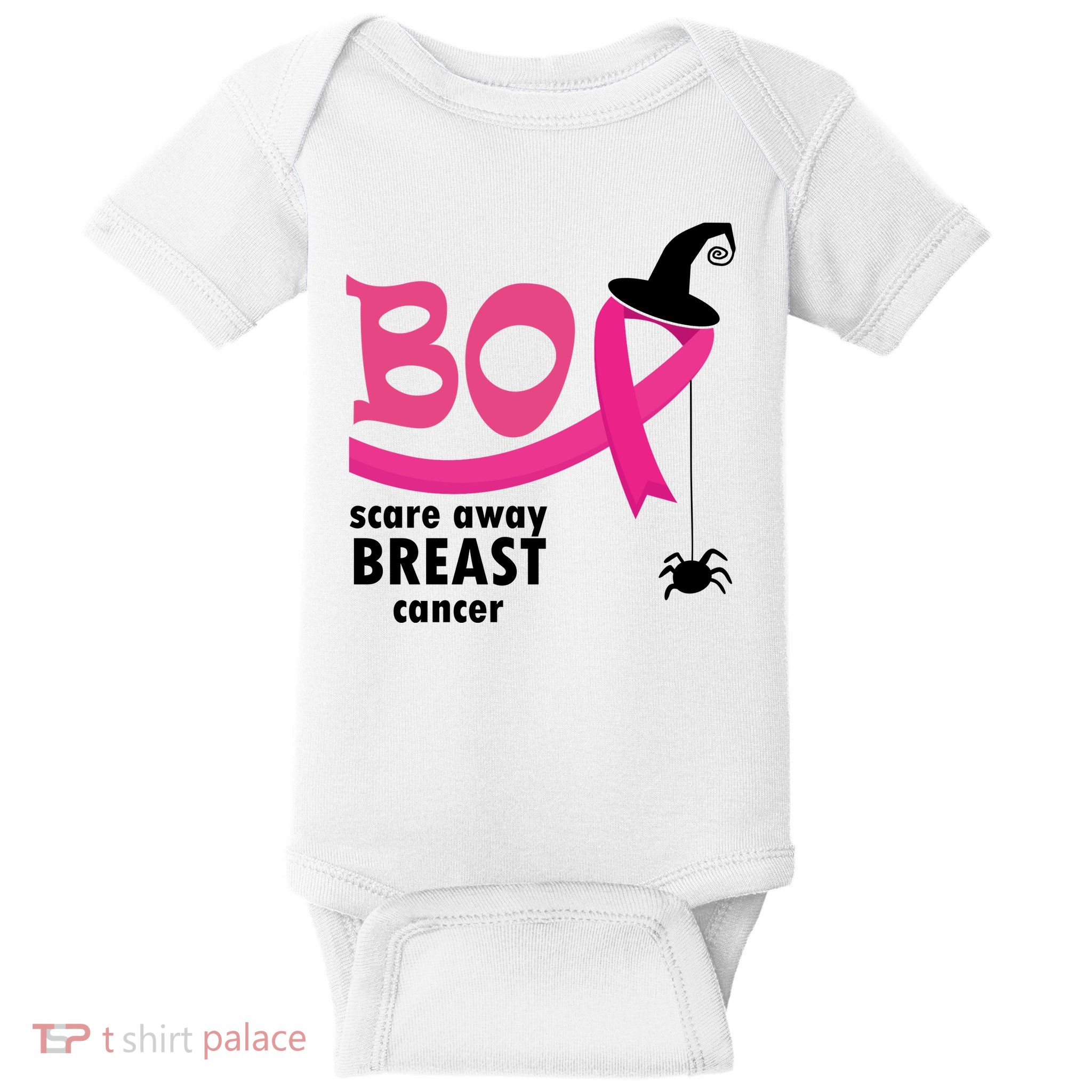 Boo Scare Away Breast Cancer Awareness Spooky Baby Bodysuit
