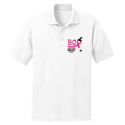 Boo Scare Away Breast Cancer Awareness Spooky PosiCharge RacerMesh Polo