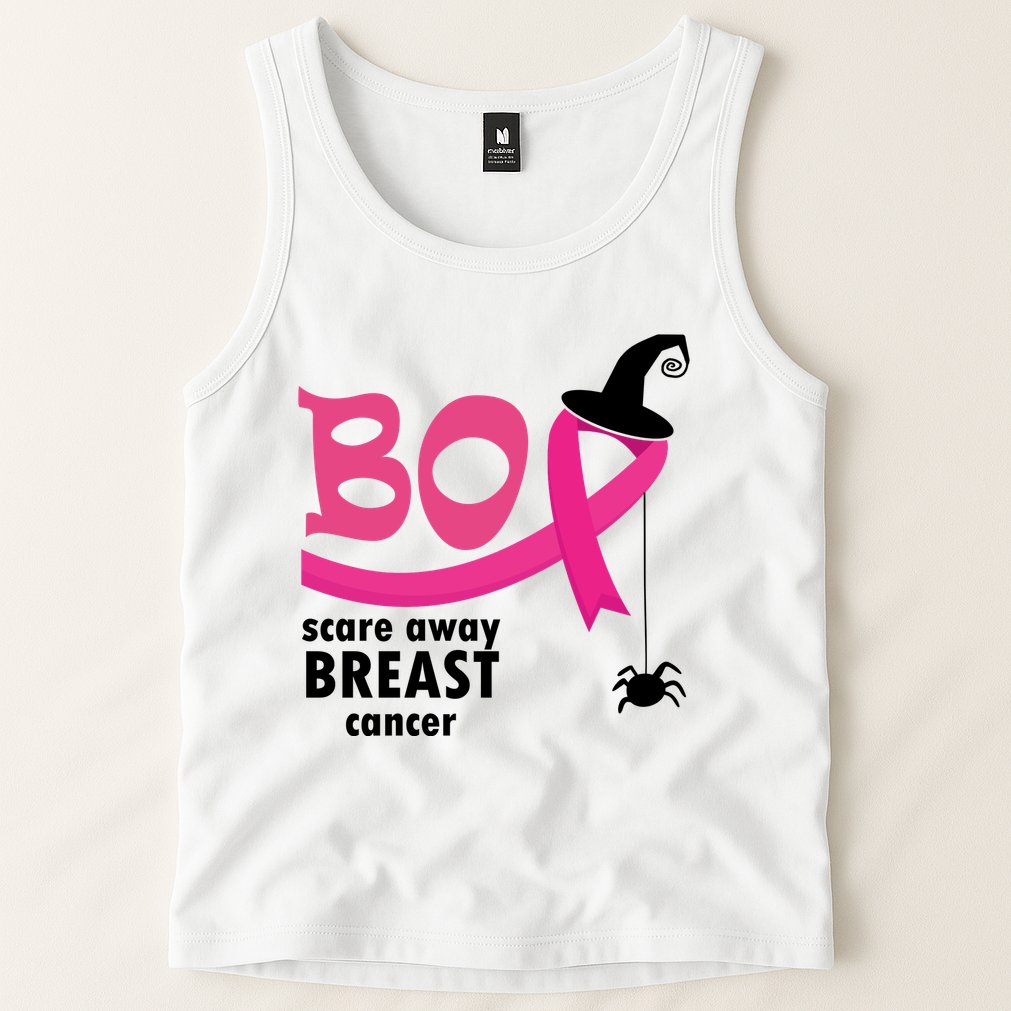 Boo Scare Away Breast Cancer Awareness Spooky Tank Top