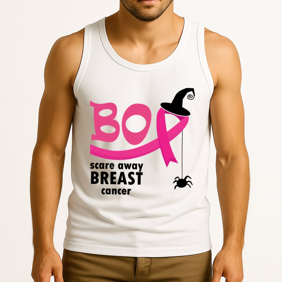 Boo Scare Away Breast Cancer Awareness Spooky Tank Top